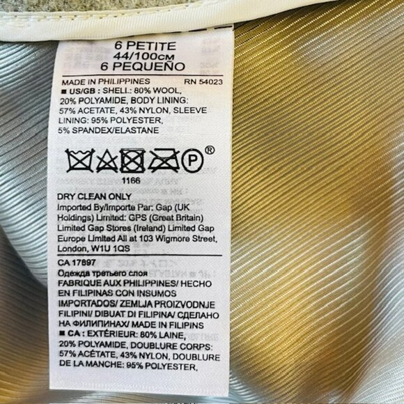 Banana Republic X Mario Bellucci Italian Wool Melton Grey Car Coat 6 Petite - Picture 12 of 15